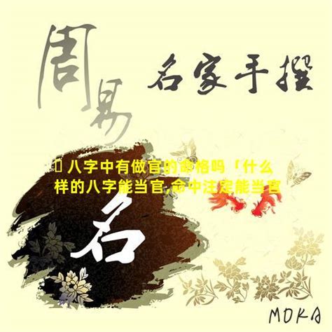 做官的命|什么八字的人能当官